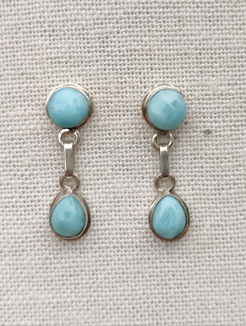 Vintage Sterling Silver Larimar Necklace And Earrings Set - Picture 2 of 9